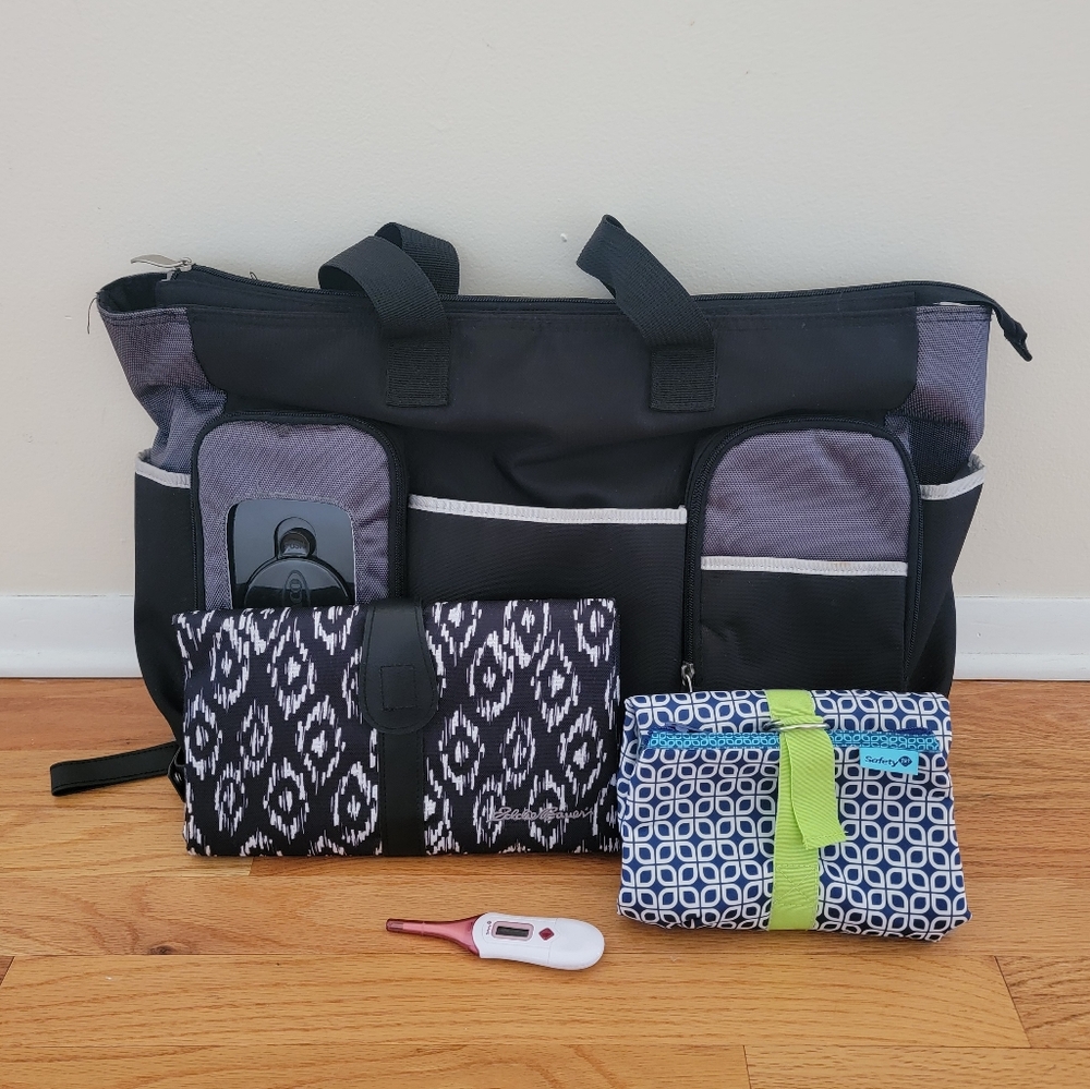 Baby Bundle Diaper Bag, Changing Pad, Thermometer & Case